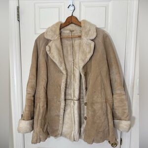 Men's Vintage Genuine Leather Jacket Size XL  Tan Color Excellent Condition